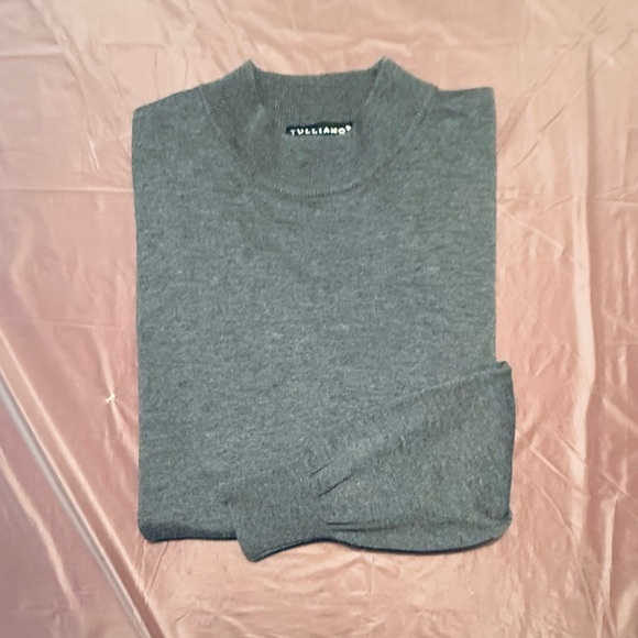Tulliano Men's Silk/Cotton Gray Crewneck Sweater size Large - Picture 2 of 8